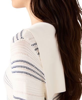 Women's V-Neck Stripe Sweater