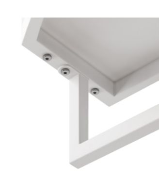 Arched Double-Door Wardrobe with Mirror & Storage - White