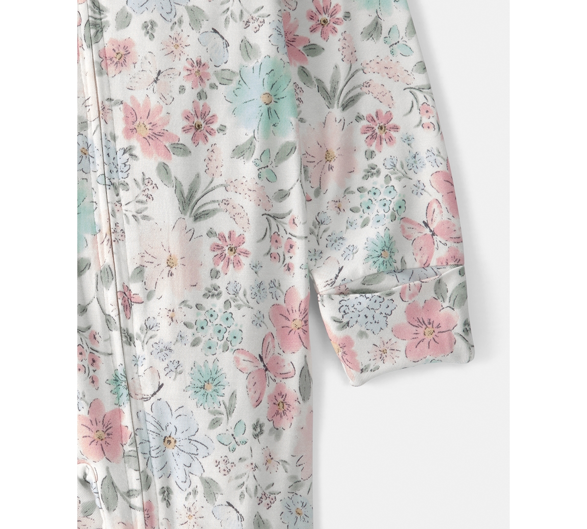 Carter's Baby Girls' Butterfly Garden Print 2-Way Zip Sleep and Play Pajama