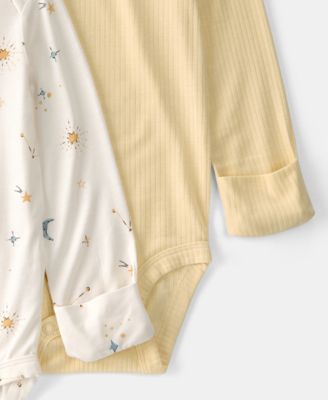 Baby Boys' or Baby Girls' Constellation Long-Sleeve Bodysuits, 2-Pack