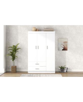Streamdale 3-Door Wardrobe with 2 Drawers, White
