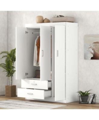 Streamdale 3-Door Wardrobe with 2 Drawers, White
