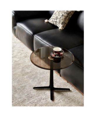 Modern Round Glass Top End Table