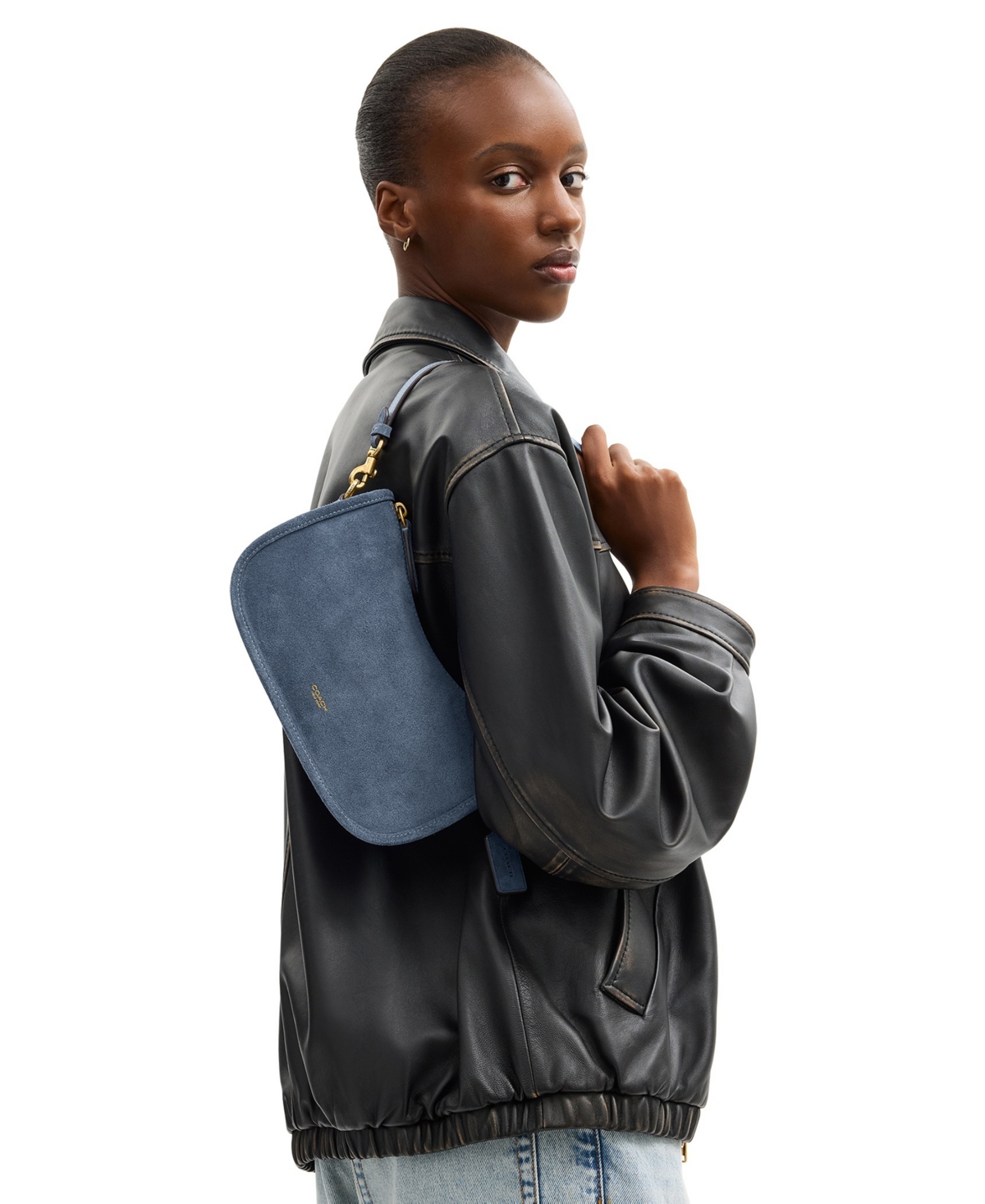 Coach Waverly Small Suede Shoulder Bag