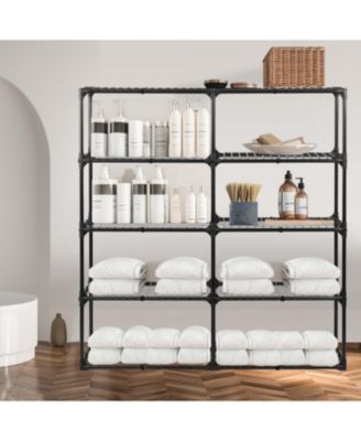 Streamdale Heavy-Duty 5-Shelf Wire Rack with Cover (2-Pack), 1100 lbs Capacity