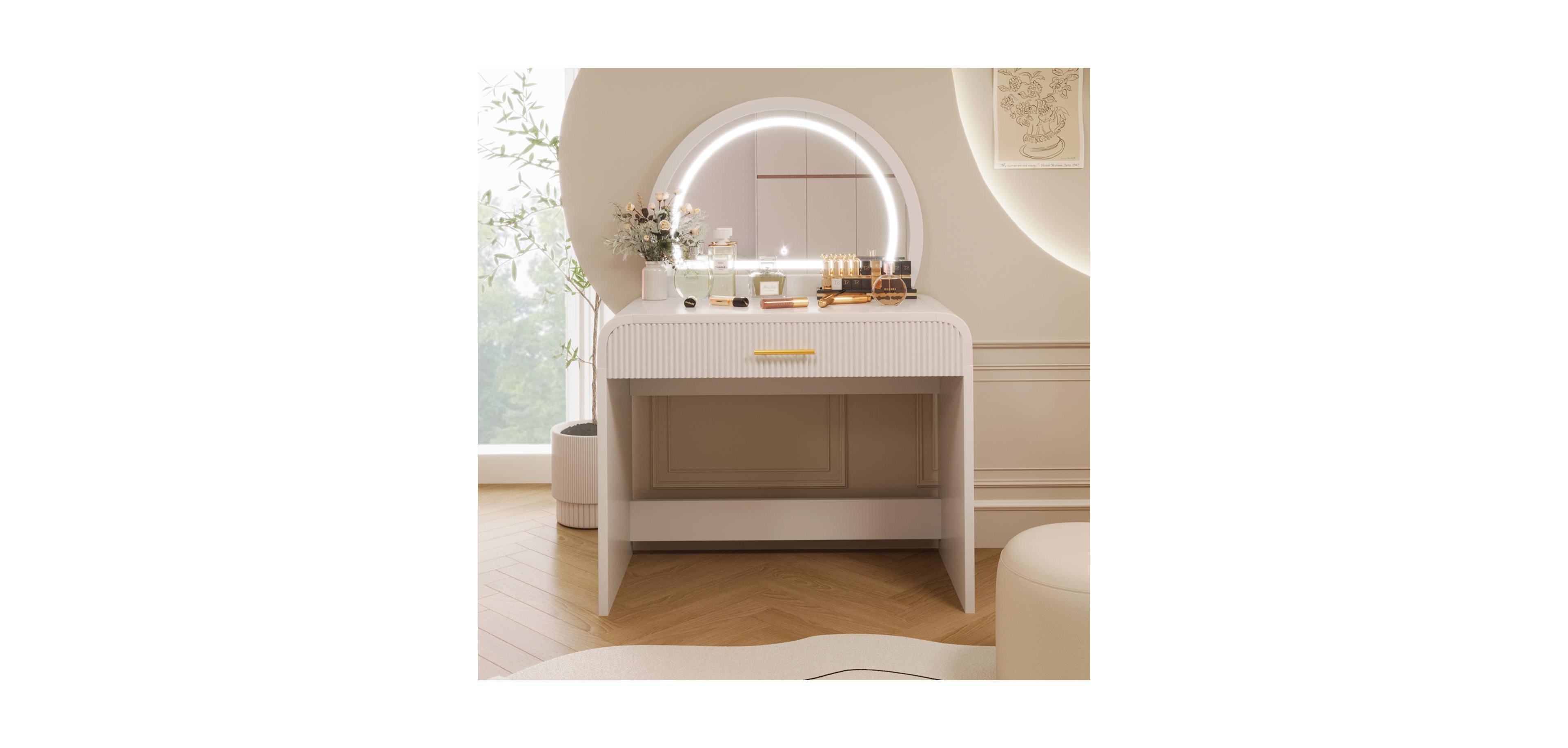 Streamdale 39'' Lighted Mirror Vanity Table with Drawer