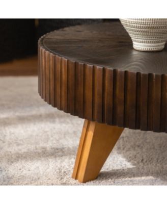 35.4 "Round Retro Coffee Table, Coffee Table Suitable For Coffee and Home Decor