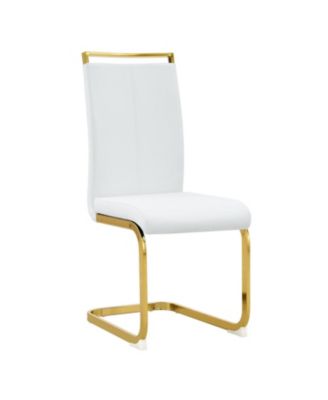 Modern White PU Leather Dining Chairs (Set of 4)