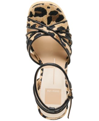 Women's Danila Two-Piece Block Heel Raffia Dress Sandals