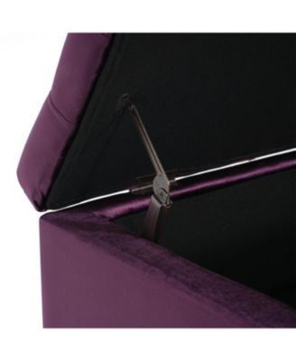 Contemporary Button-Tufted Diamond Stitch Storage Ottoman Bench