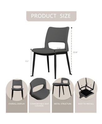 Grey PU Leather Dining Chairs (Set of 2)