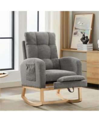 Streamdale Furniture Modern Rocking Chair with Wood Legs & Adjustable ...