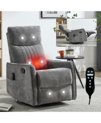 Dark Grey Heat & Massage Rocker Recliner