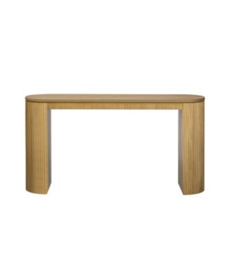 Curved Design Console Table with Unique Vertical Stripe Design, Suitable for Living Room,Study and Entrance