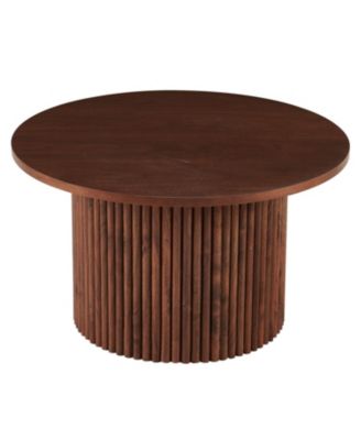 Streamdale Walnut Veneer Coffee Table with Metal Base