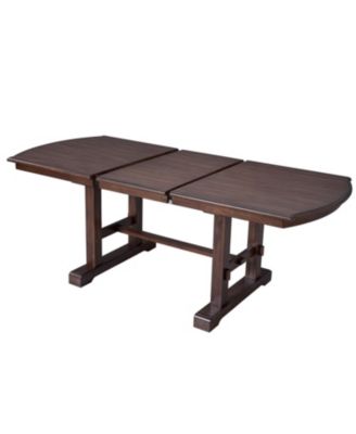 Extendable Wood Dining Set with 4 Chairs & Bench