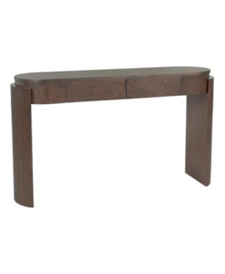 Espresso Entryway Console Table - Fluted Design & 2 Drawers