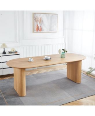 MDF Pedestal Dining Table - Modern Style, Easy Assembly