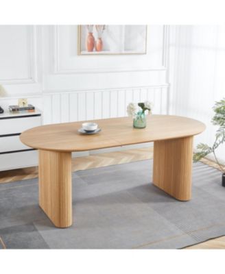 MDF Pedestal Dining Table - Modern Style, Easy Assembly