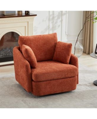Swivel Accent Chair with Pillows