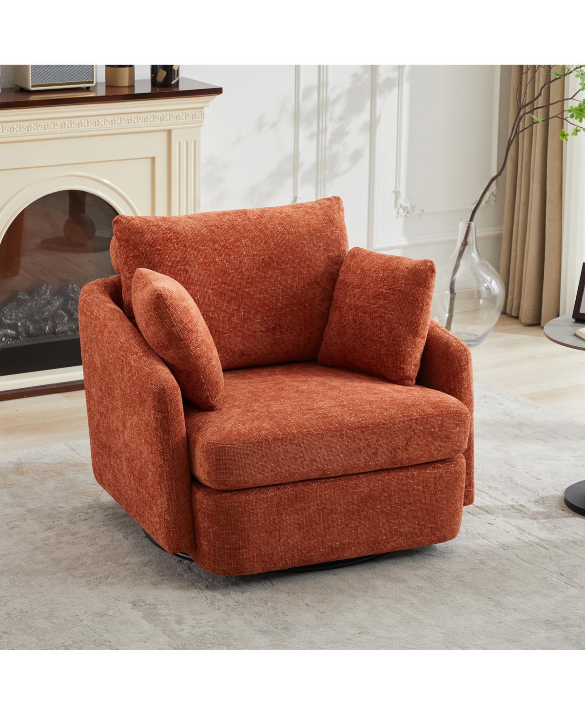 Streamdale FurnitureChenille Swivel Accent Chair with Pillows