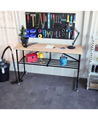 Streamdale Folding Butcher-Block Workbench - Portable Utility Table