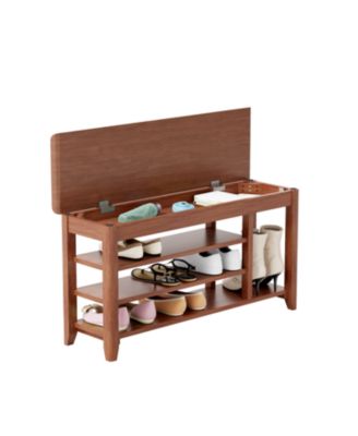 Solid Wood Shoe Rack Bench - 550lb Capacity - Entryway/Hallway
