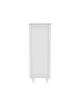 Modern White Glass Door Buffet Cabinet