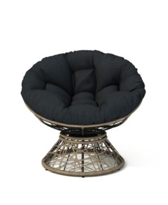 40" Ergonomic Wicker Chair with Cloud Cushion and 3-Proof Cover for Indoor Comfort