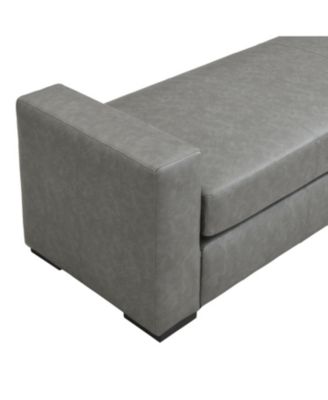 Stylish and Durable Grey Faux Leather Ottoman