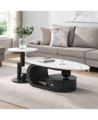 Modern Nesting Coffee Table Set - Oval & Round