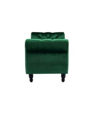 Velvet Storage Ottoman Bench with Pillow