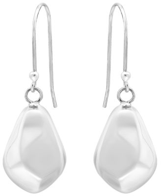 Sterling Silver Hammered Teardrop Fishhook Drop Earrings, Macy's Exclusive