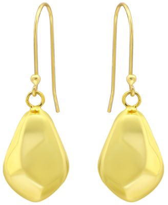 18k Gold Over Sterling Silver Hammered Teardrop Drop Earrings, Macy's Exclusive