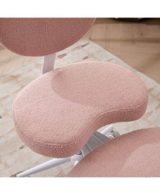 Meditation Chair Plus - Cross Legged, Wheels, Lumbar Support, Pink
