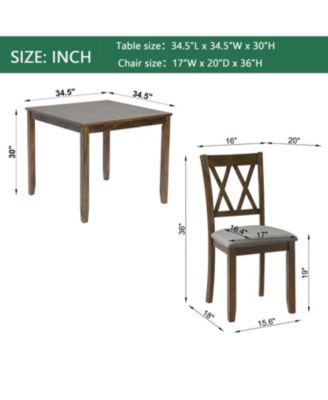 Elegant Walnut 5-Piece Dining Table Set