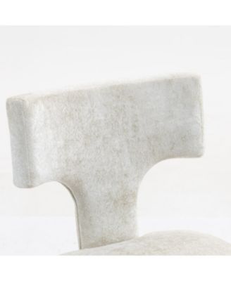 Mid Century Modern Dining Chairs Set of 2 Beige Linen