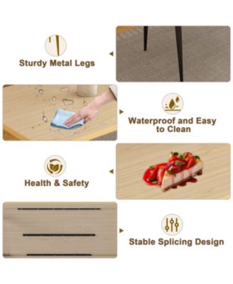 Modern Dining Table with Wooden Top & Iron Legs (Seats 6-8)