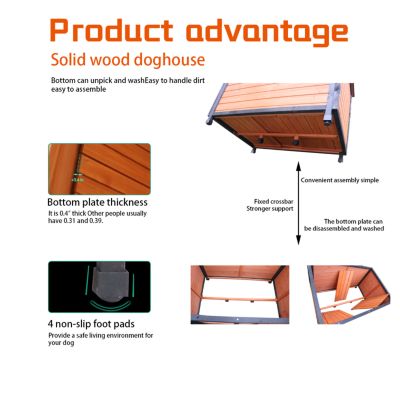 Premium XL Indoor/Outdoor Solid Wood Dog Villa