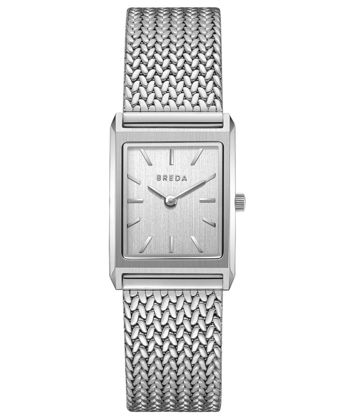 Breda Women's 'Virgil Tethered' Silver Stainless Steel Mesh Watch, 20mm