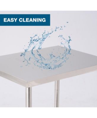 36"x24" Stainless Steel Kitchen Prep Table w/ Shelf & Wheels