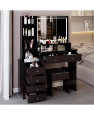 41" LED Mirror Vanity Table with Stool