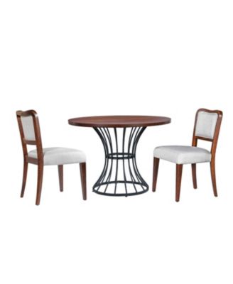 42" Round Oak Dining Set- Table & 2 Chairs