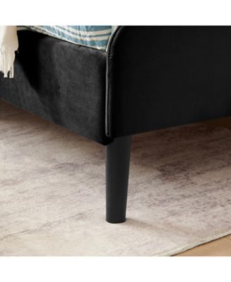 Streamdale Twin Upholstered Platform Bed Frame w/ 2 Drawers, Black