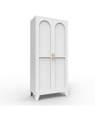 61" Metal Storage Cabinet with Adjustable Shelves (White)