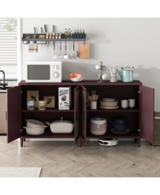 70" Rattan Buffet Cabinet with Storage