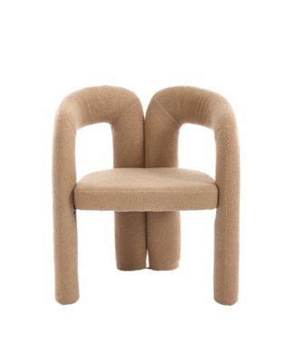 Velvet Upholstered Accent/Dining Chair Set of 2 (Camel Teddy)