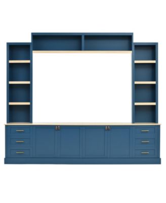  Farmhouse Entertainment Center Wall Unit for 75" TV