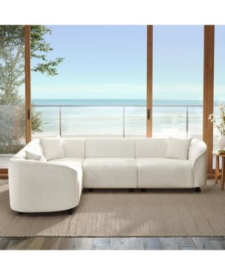 Streamdale  L-Shaped Sectional Sofa- Plush 4-Seater, Boucle Upholstery