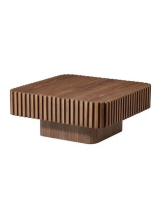 31.5" Modern Drum Coffee Table - Walnut